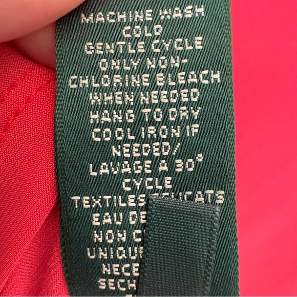 Lauren Ralph Lauren Women's Salmon Pink Faux Wrap Dress Sz 14 Knee Length Party - Picture 8 of 8